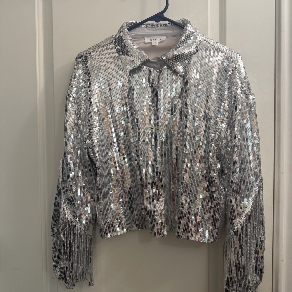 Silver Sequin Jacket - image 1